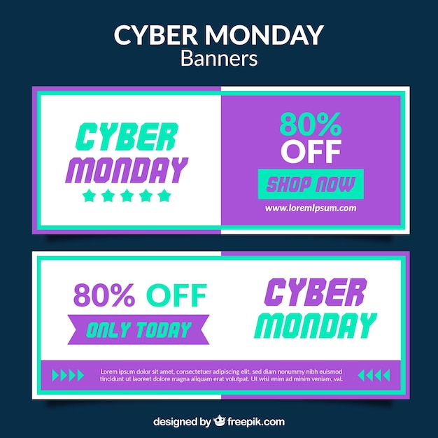 Abstract sales cyber monday banners