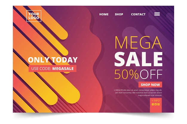 Free Vector abstract sales landing page template