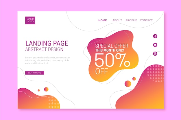 Abstract sales landing page template