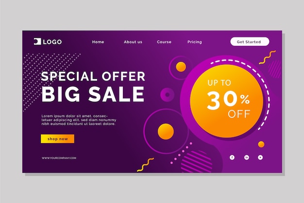 Abstract sales landing page template