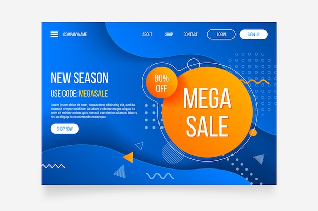 Abstract sales landing page template