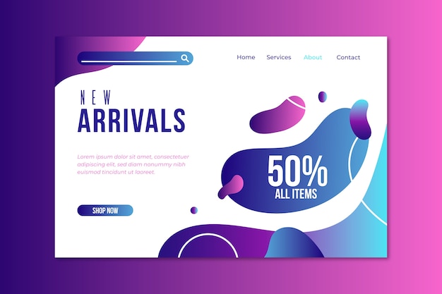 Abstract sales landing page template