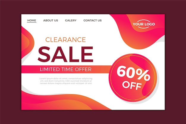 Abstract sales landing page