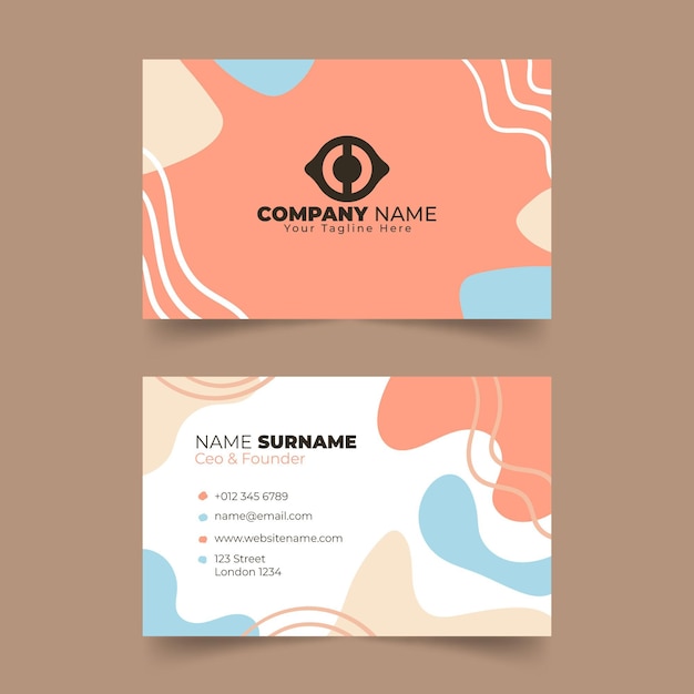 Abstract shapes business card template