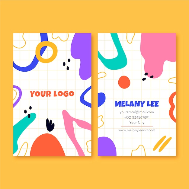 Abstract shapes business card template