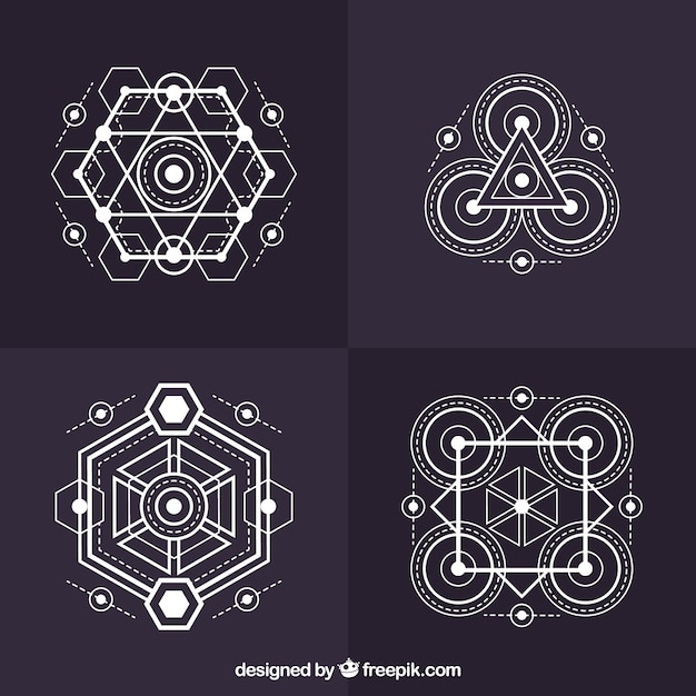 Free Vector abstract shapes geometric tattoo collection