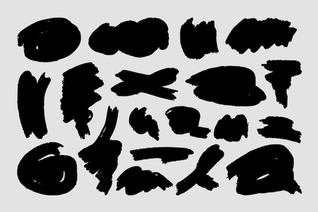 Free Vector abstract shapes of ink brush strokes