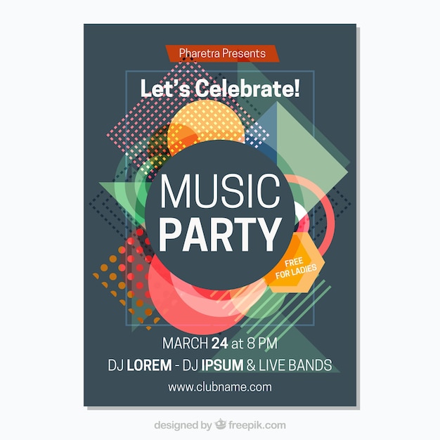 Abstract shapes party brochure