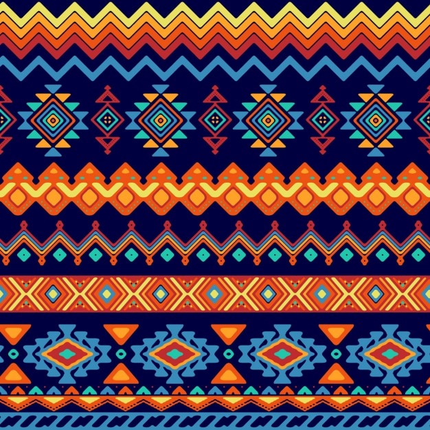 Free vector abstract shapes pattern in ethnic style