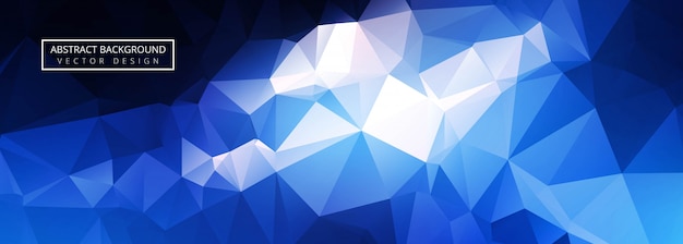 Abstract shiny blue polygon banner 