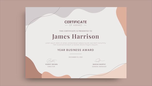 Abstract simple award business certificate