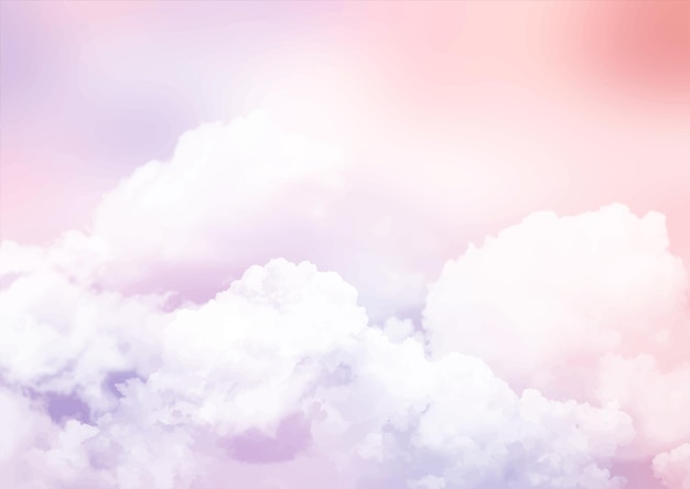 Free vector abstract sky background with sugar cotton pink clouds design