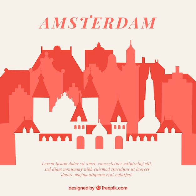 Free vector abstract skyline of amsterdam