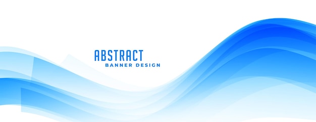 Abstract smooth wave lines blue banner design