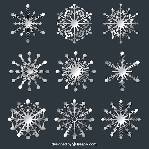 Abstract snowflakes collection