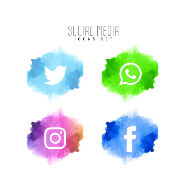 Free Vector abstract social media elegant icons set