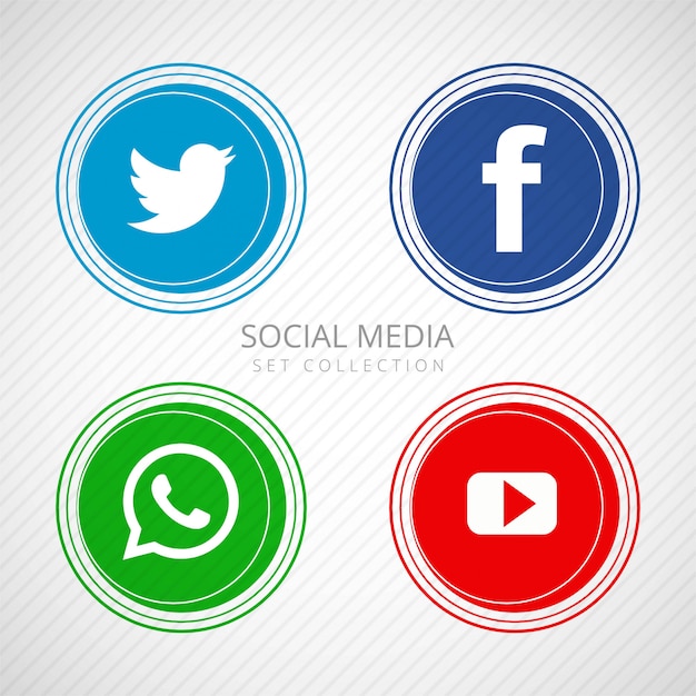 Abstract social media icons set illustration 