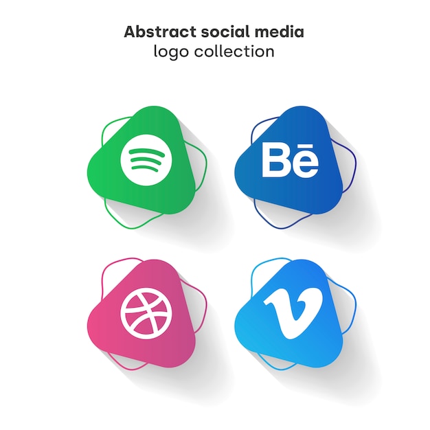 abstract social media logo collection