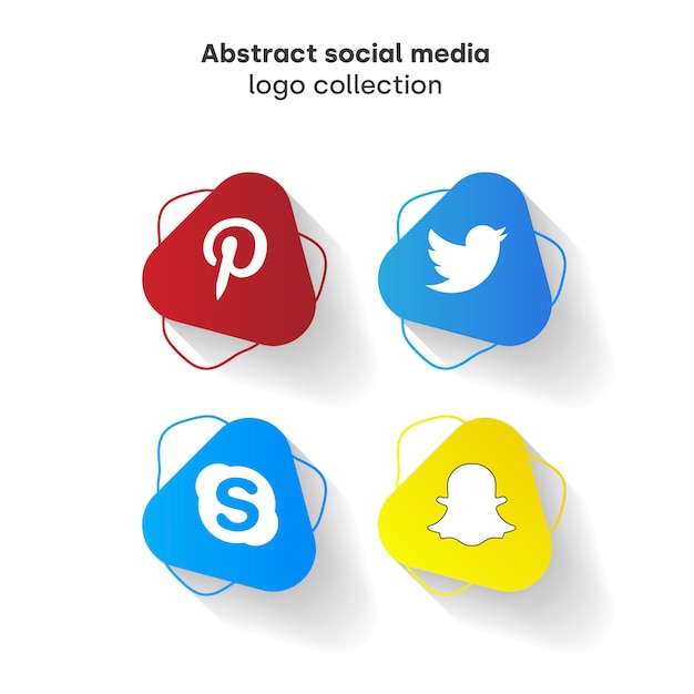 Free Vector abstract social media logo collection