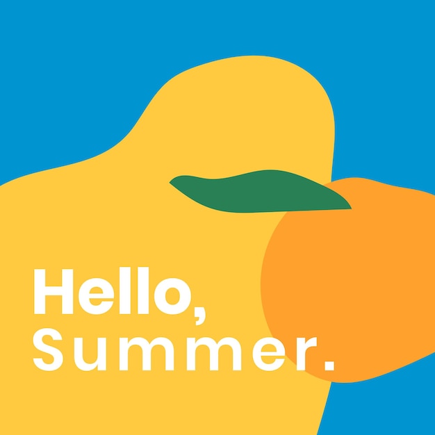 Free vector abstract social media template with hello summer text