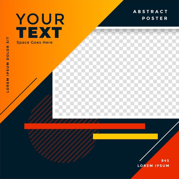 Abstract social post banner in geometric style