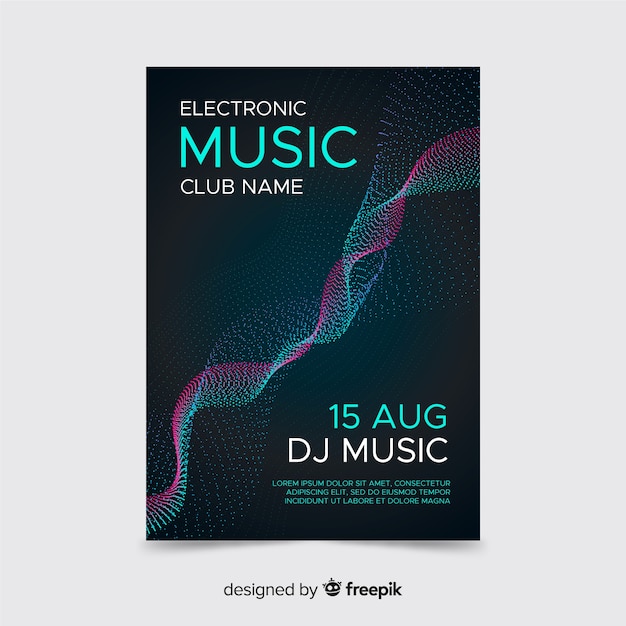 Abstract sound wave electronic poster template