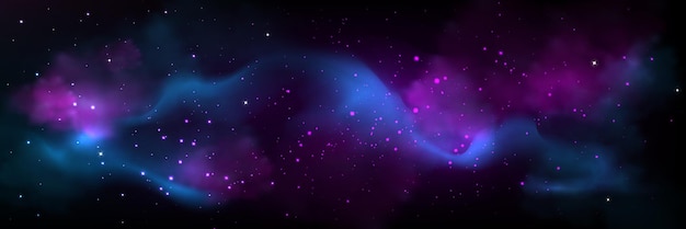 Free Vector abstract space galaxy view with blue pink cloud