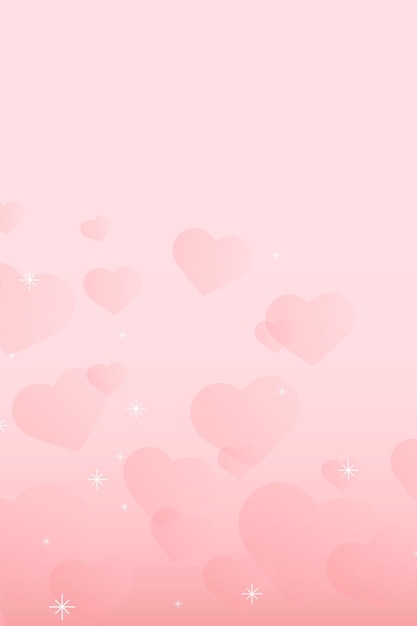 Free vector abstract sparkle heart pattern vector pink background