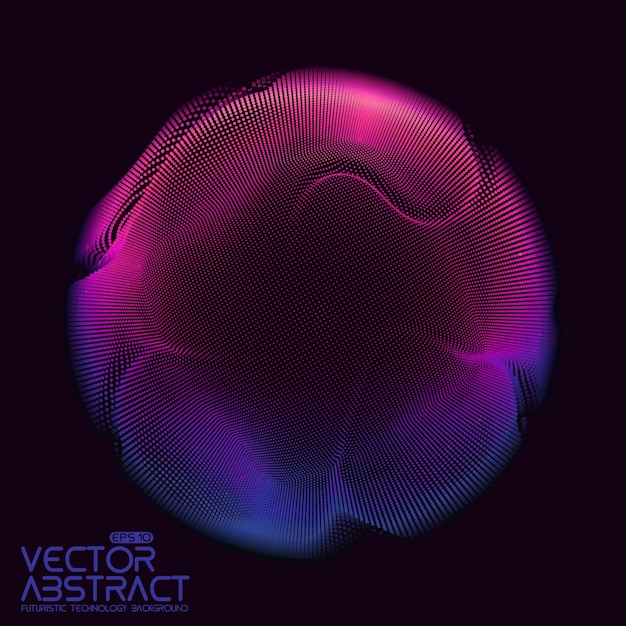 abstract sphere of particles, points array.