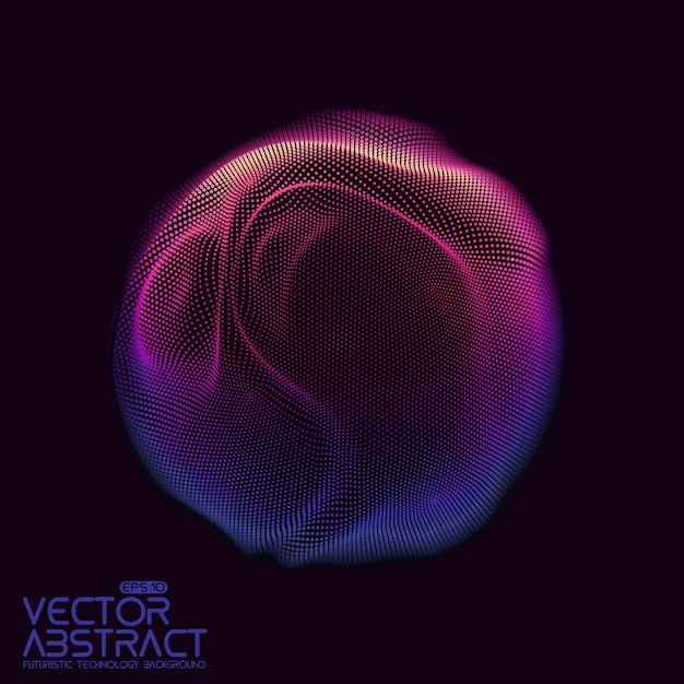 Free Vector abstract sphere of particles, points array.