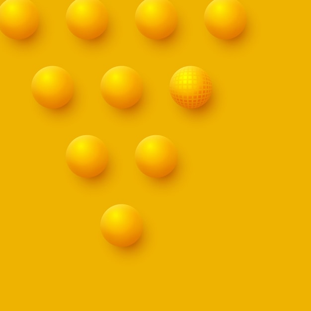 Free Vector abstract spheres background. 3d yellow balls.