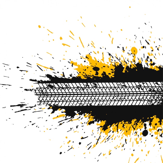 Free vector abstract splatter background with tire track