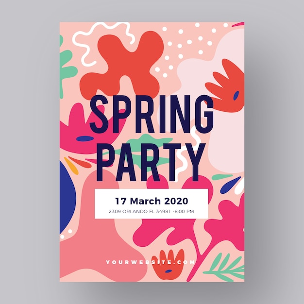 Abstract spring party poster template