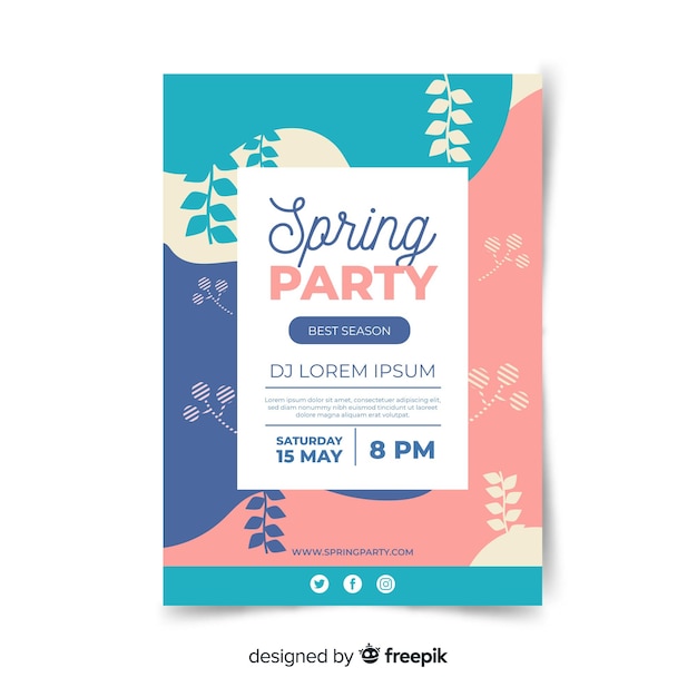 Abstract spring party poster