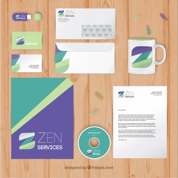 Free vector abstract stationery of company