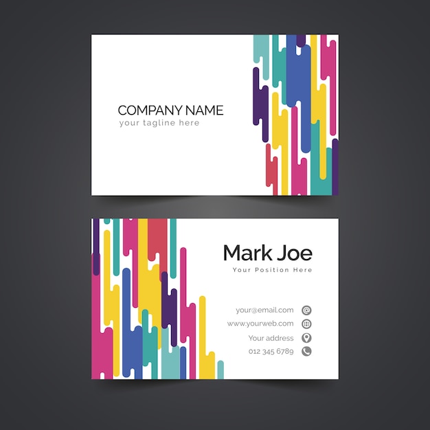 Abstract style colorful business card template