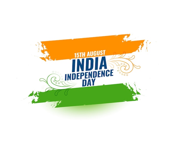 Abstract style indian independence day flag design