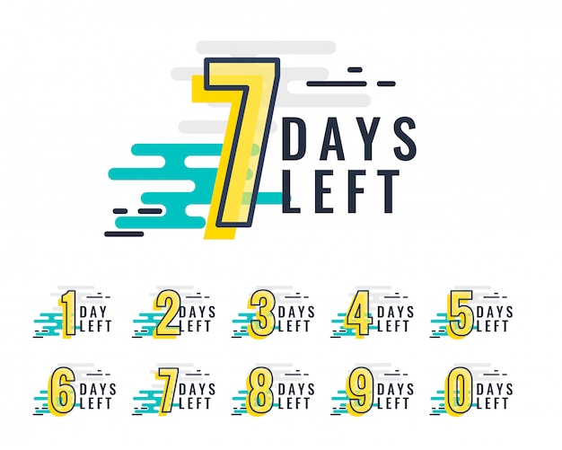 Free vector abstract style number of days left promotional baner