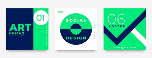 Free Vector abstract style social media marketing template in pack