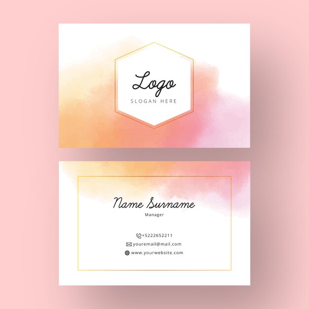 Abstract style watercolor business card