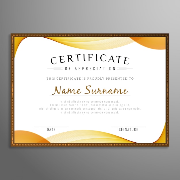 Abstract stylish certificate design