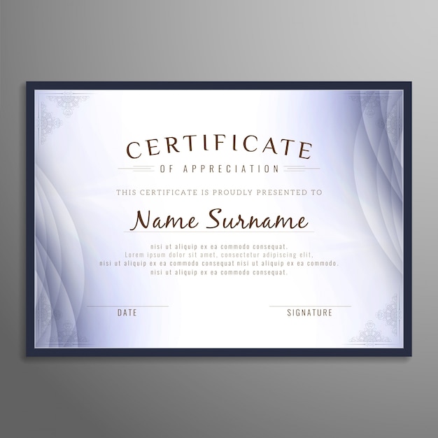 Abstract stylish certificate design