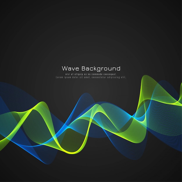 Abstract stylish glossy wave dark background