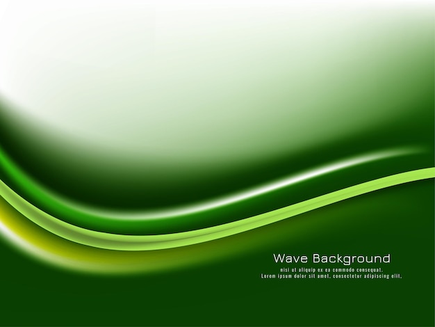 Abstract stylish green color wave design background