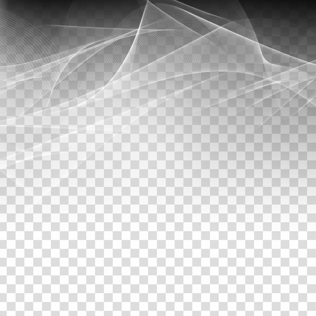 Abstract stylish grey wave transparent background