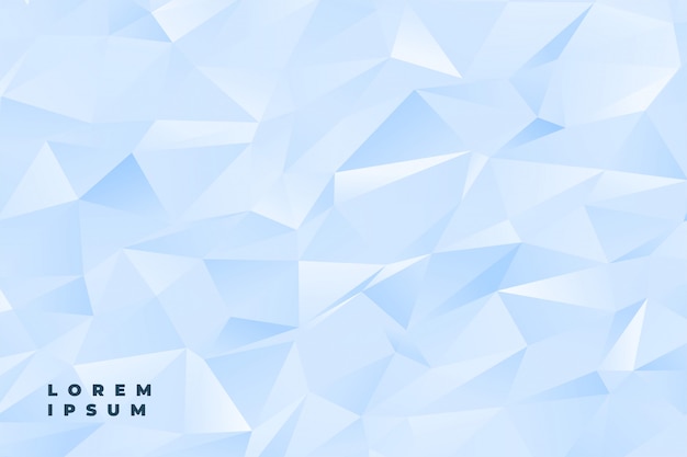 Abstract subtle light blue or white low poly background