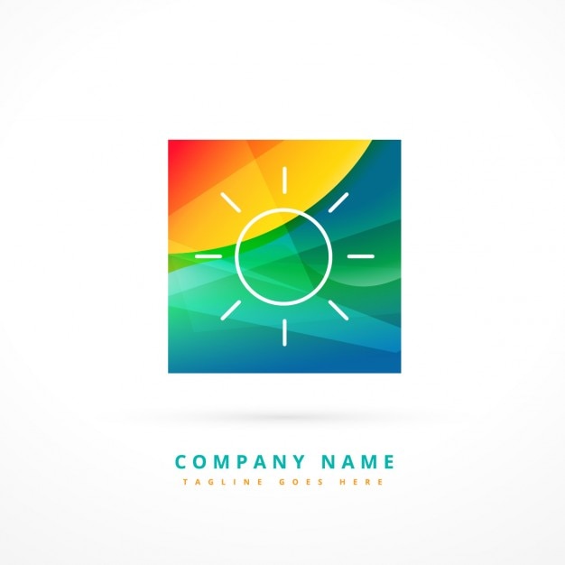 Free Vector abstract sun logo in colorful style