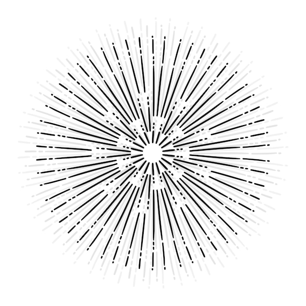 Free Vector abstract sunburst shapes sunshine line on white background