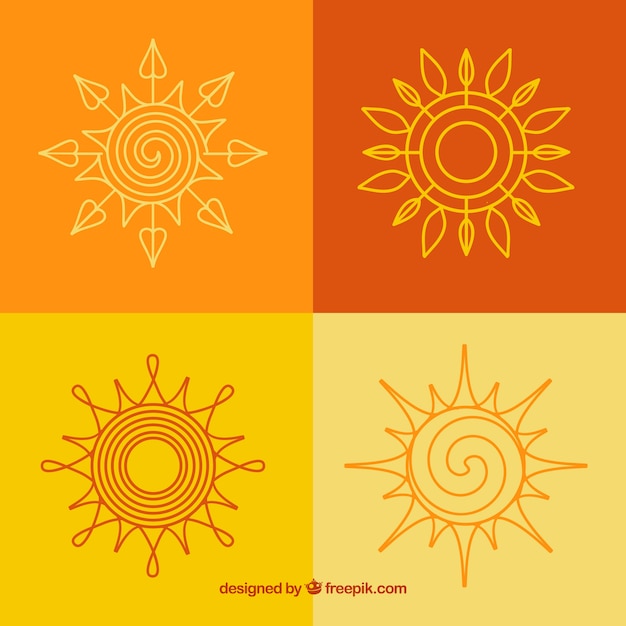 Free vector abstract suns