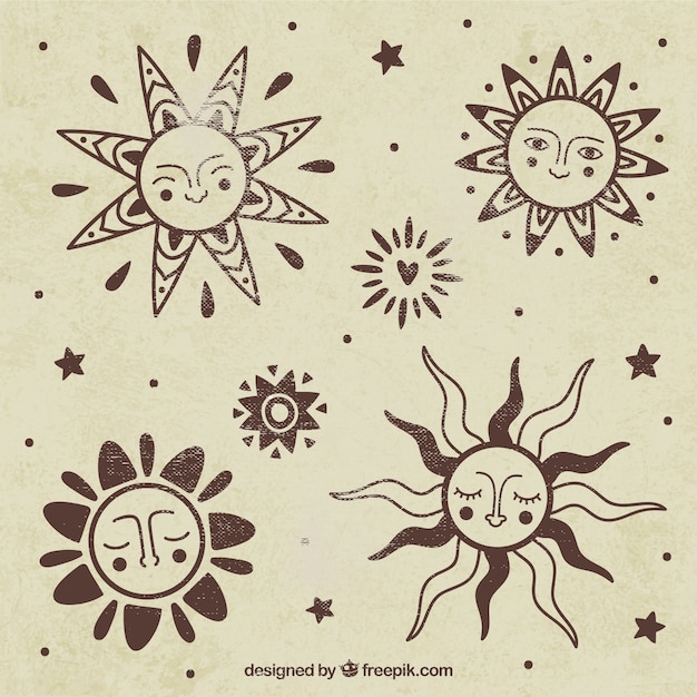 Free Vector abstract suns